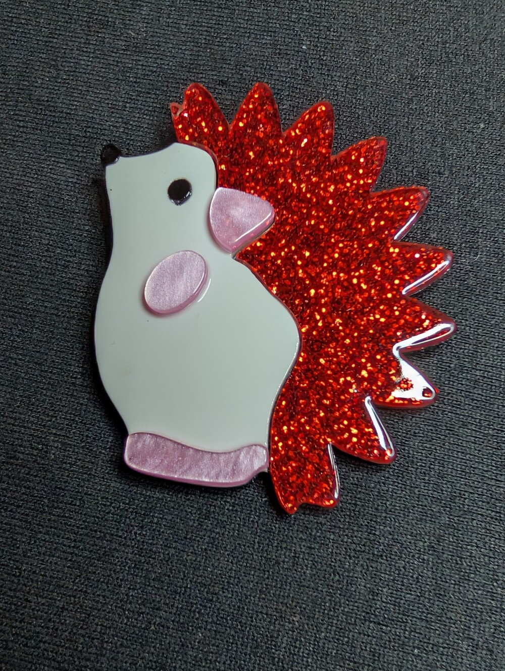 Sparkle Red Hedgehog Brooch Pin
